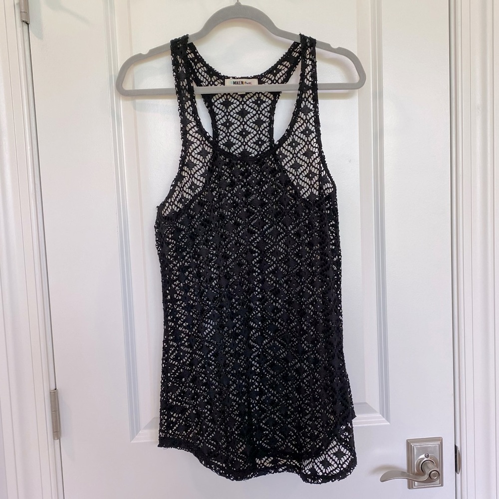 Black bathing suit cover-up